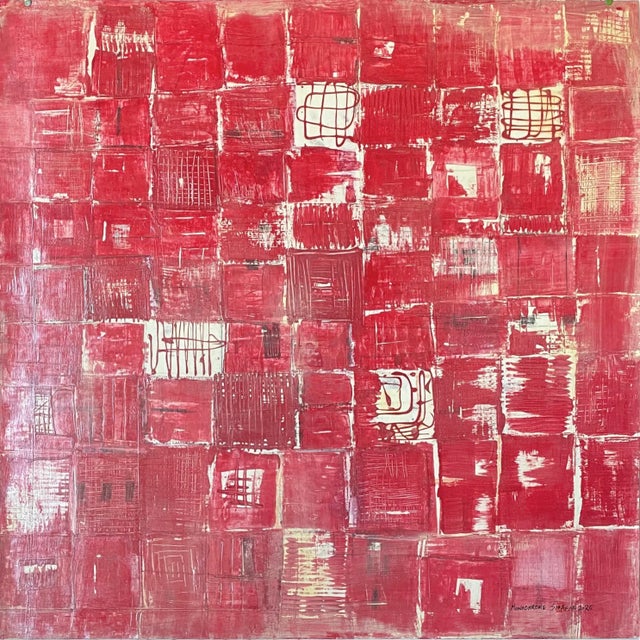 Monochrom Over Size Abstract Modern Red Painting For Sale