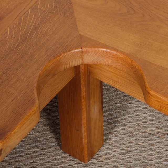 Oak Coffee Table in the style of Seltz, 1980s For Sale - Image 3 of 9