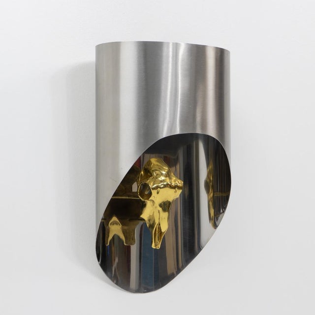 Mid-Century Modern Totem Wall Lamp by Maria Pergay, France, 1970s For Sale - Image 3 of 15