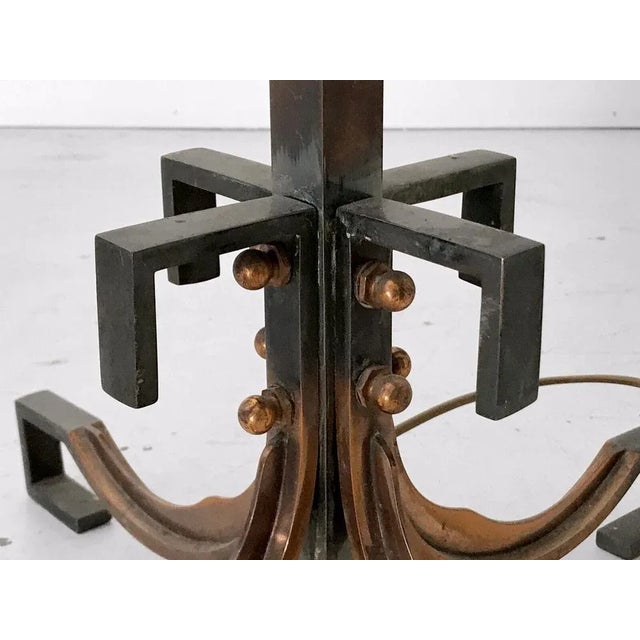 1930s Art Deco Copper Floor Lamp attributed to Atelier Petitot, France, 1930s For Sale - Image 5 of 10