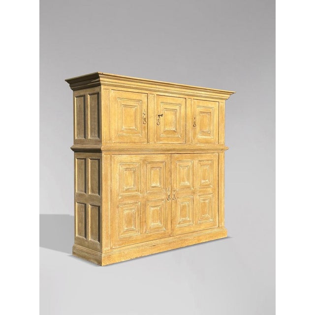 Wood Antique French Painted Housekeepers Cupboard, 1840 For Sale - Image 7 of 8