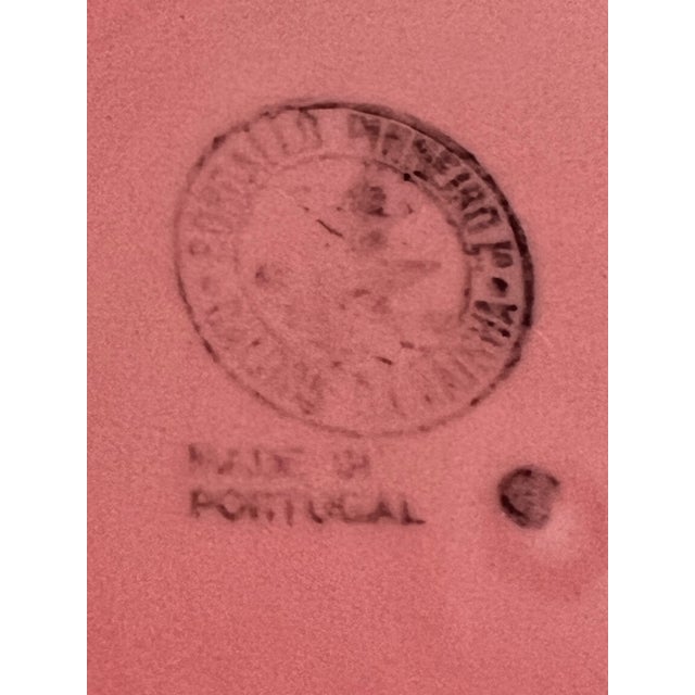 Vintage Set Bordallo Pinheiro Majolica Rose-Pink Plates Each One With Different Fruit - 6 Plates For Sale - Image 10 of 11