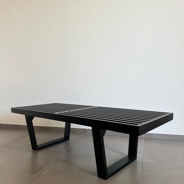 Vintage Black Ash Bench, 1950s For Sale - Image 3 of 11