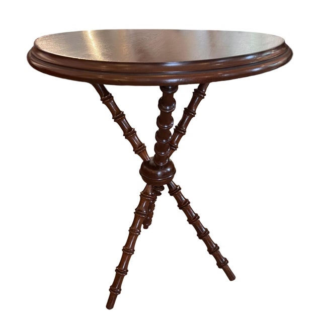19th Century Antique English Mahogany Bobbin Table with Tripod Legs, 1800s For Sale - Image 5 of 5