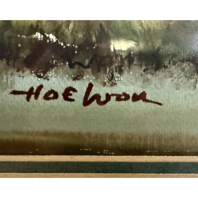 Nautical Original Hoe Won Watercolor Harbor Scene For Sale - Image 3 of 11