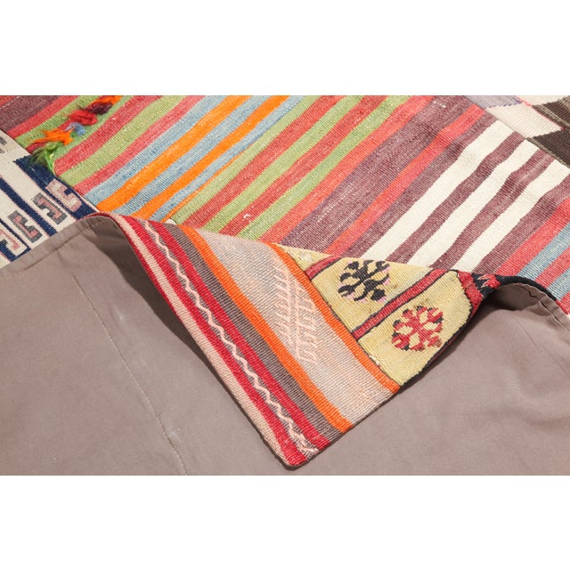 Mid 20th Century One of a Kind Turkish Kilim Patchwork Rug for Contemporary Interiors -5' 11'' X 8' For Sale - Image 10 of 10