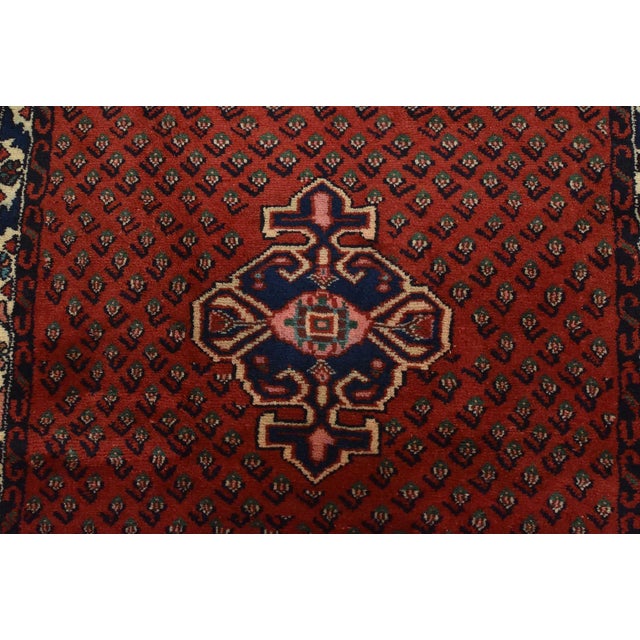 Mir Runner 2’8” X 10′ Red Wool Vintage Tribal Hand-Knotted Oriental Rug For Sale - Image 9 of 13