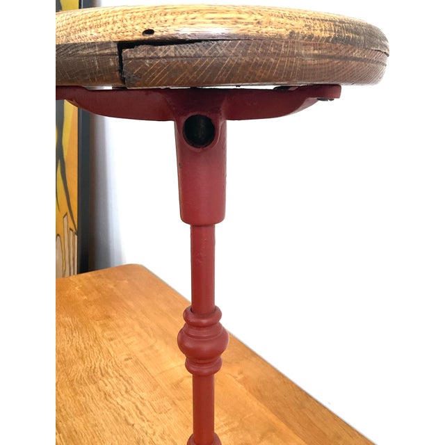 American Early 20th Century Cast Iron Swivel Stool For Sale - Image 3 of 12