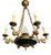 French Napoleon Empire Style Brass Chandelier with Swans and Green Glass Lampshades, 1970s For Sale