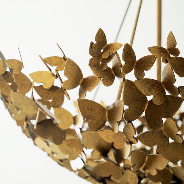 Aged Gold Butterfly Dish Light For Sale In Dallas - Image 6 of 6