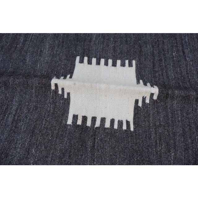 Vintage Turkish Siirt Mohair Blanket, Undyed Angora Goat Hair, Medallion & Stripes For Sale - Image 10 of 13