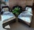 A Pair, Hickory Chair Lounge Chairs and Ottomans by Mark Hampton, Custom Upholstered in Colefax & Fowler For Sale - Image 17 of 18