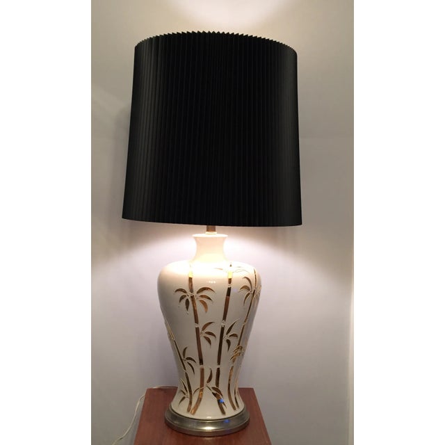 Late 20th Century Late 20th Century Hollywood Palm Regency Faux Bamboo Lamp For Sale - Image 5 of 6