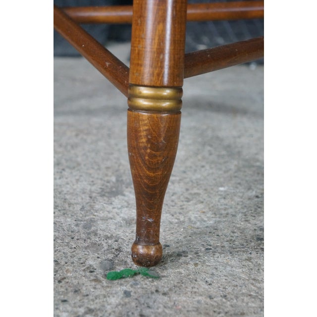 Wood Vintage L Hitchcock Maple Cricket Piano Foot Stool Stenciled Fruit Tripod Base For Sale - Image 7 of 18