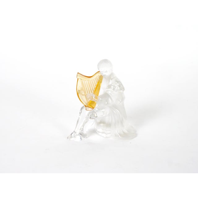 20th Century Saint-Louis French Crystal Sculpture of a Woman Playing a Harp For Sale - Image 9 of 9