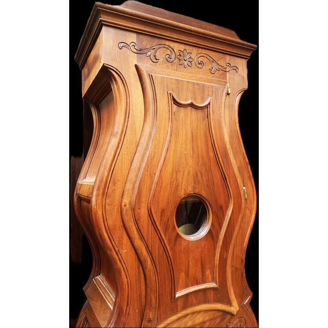 Floor Clock in Walnut, 1940s For Sale - Image 9 of 15