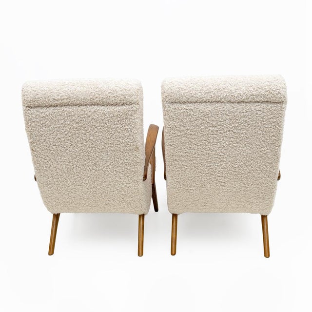 Beige Mid-Century Modern Italian Bouclè Armchairs attributed to Paolo Buffa, 1950, Set of 2 For Sale - Image 8 of 10