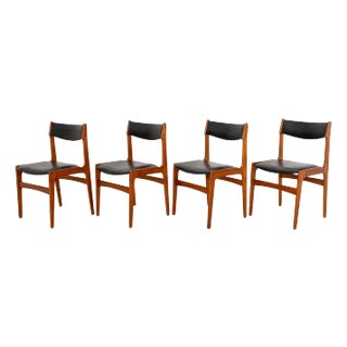 Mid-Century Modern Vintage Teak Dining Chairs, 4 For Sale