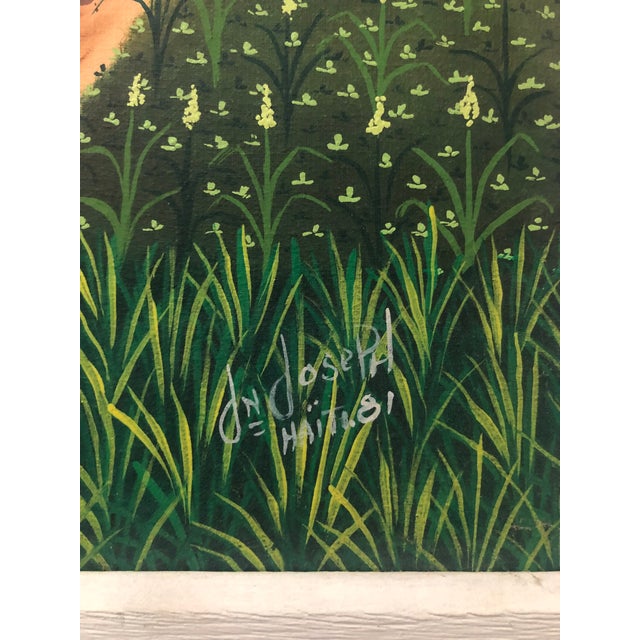 Folk Art Original 1980s Haiti Folk Art Oil Painting For Sale - Image 3 of 13