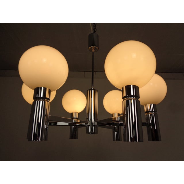 Opaline Glass Pendant Lamp from Sölken Leuchten, Germany, 1960s For Sale - Image 6 of 15