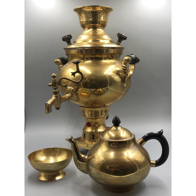 1960s Vintage Brass Samovar Tea Maker, 1960s For Sale - Image 5 of 18