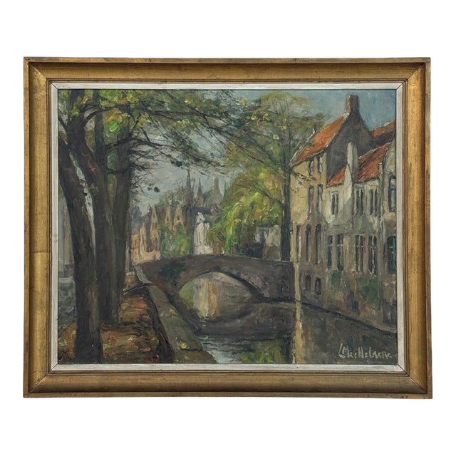 Framed Oil on Canvas by Léon Mechelaere (1880-1964) 'Pont De L’Hydromel' For Sale