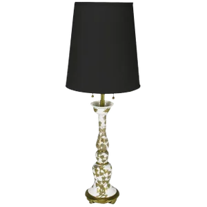 Marbro Hand-Painted Parcel-Gilt White Porcelain Table Lamp