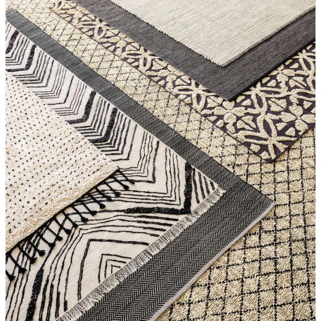 Contemporary Dash & Albert by Annie Selke Herringbone Black Woven Cotton Rug, 5' x 8' For Sale - Image 3 of 6