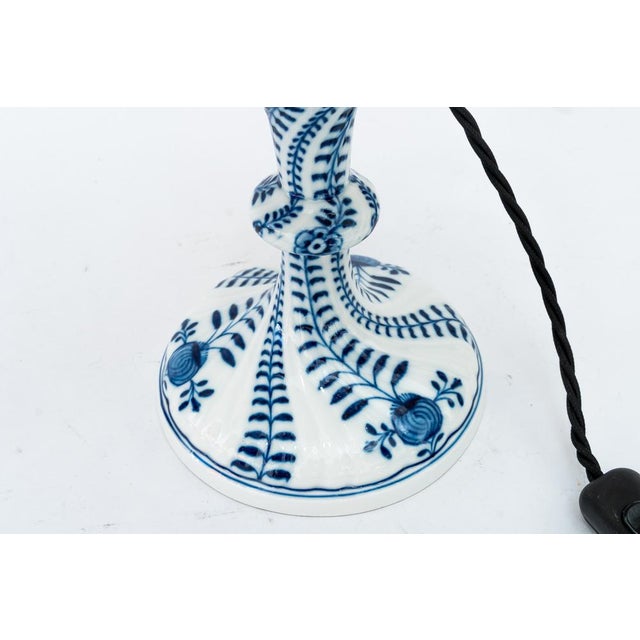 Table Lamp with Fabric Shade from Meissen Porcelain, Germany, 1950s For Sale - Image 6 of 16