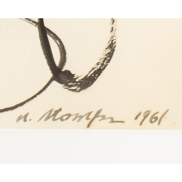 Abstract 1961 Abstract Ink Painting by Walter Stomps For Sale - Image 3 of 8