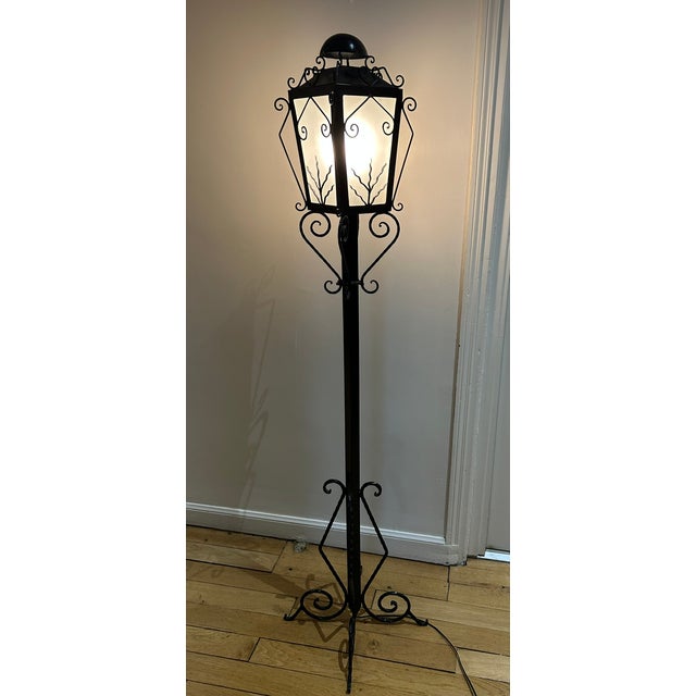 Mid-Century Modern Wrought Iron Reverberal Floor Lamp, 1950s For Sale - Image 3 of 10