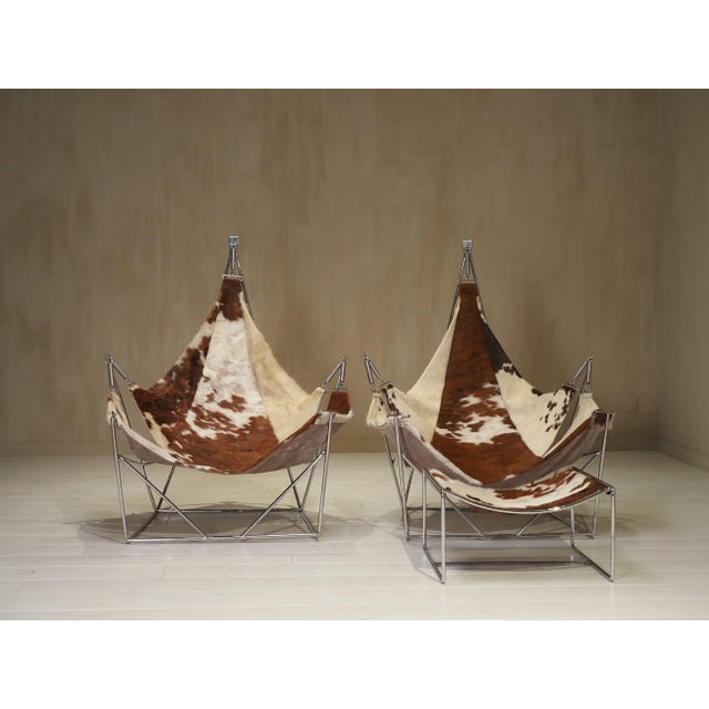 David' lounge chairs and hocker by Odile Mir for Delmas, produced for Prisunic, 1972 This rare set comes from a French...