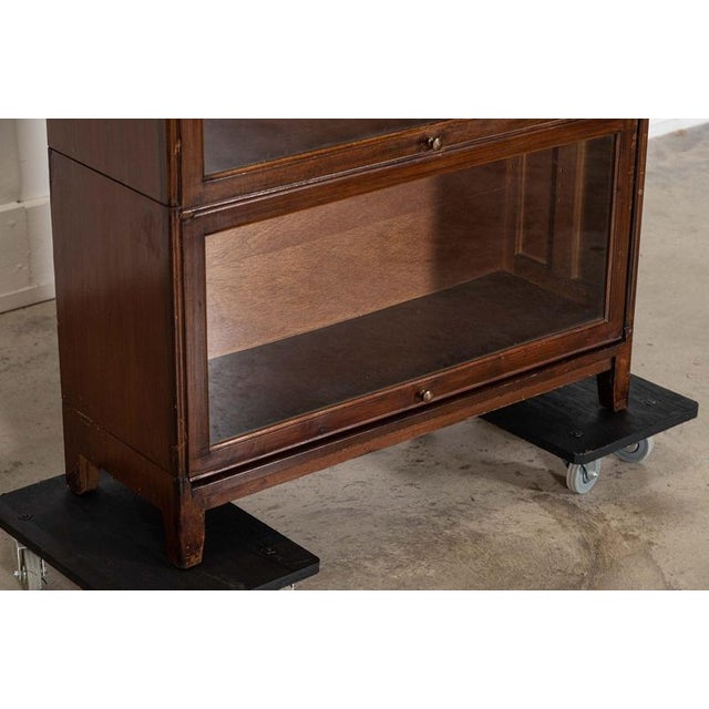 Large Gunn Mahogany Glazed Sectional Bookcase, 1900 For Sale - Image 15 of 17