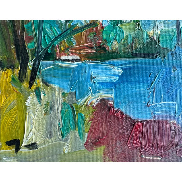 Wood 2018 Oil Abstract Expressionist Jose Trujillo Riverbed, Framed For Sale - Image 7 of 8