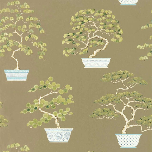 Sanderson Penjing Wallpaper in Green For Sale