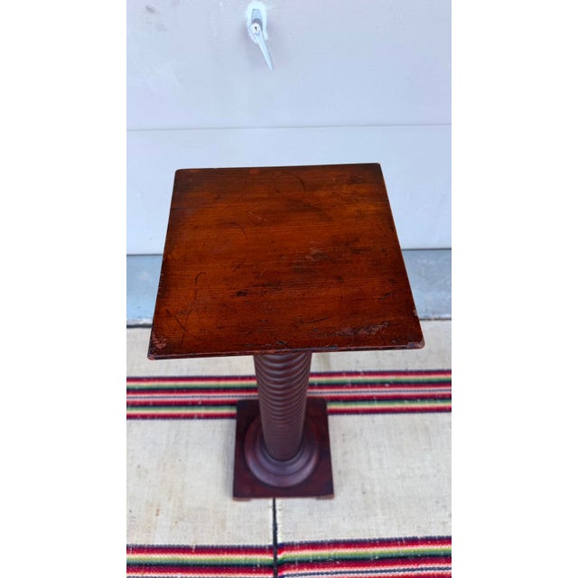 Early 20th Century Antique Rope Twist Turned Cherry Pedestal Stand, Circa 1890-1910 For Sale - Image 5 of 14