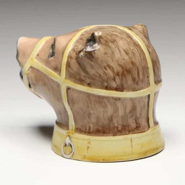 Ceramic Antique Early 19th Century English Staffordshire Stirrup Cup in the Form of a Bear For Sale - Image 7 of 7