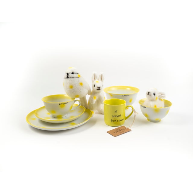 Yellow Dots Porcelain Collection Bowls from Litolff, Set of 2 For Sale - Image 9 of 18