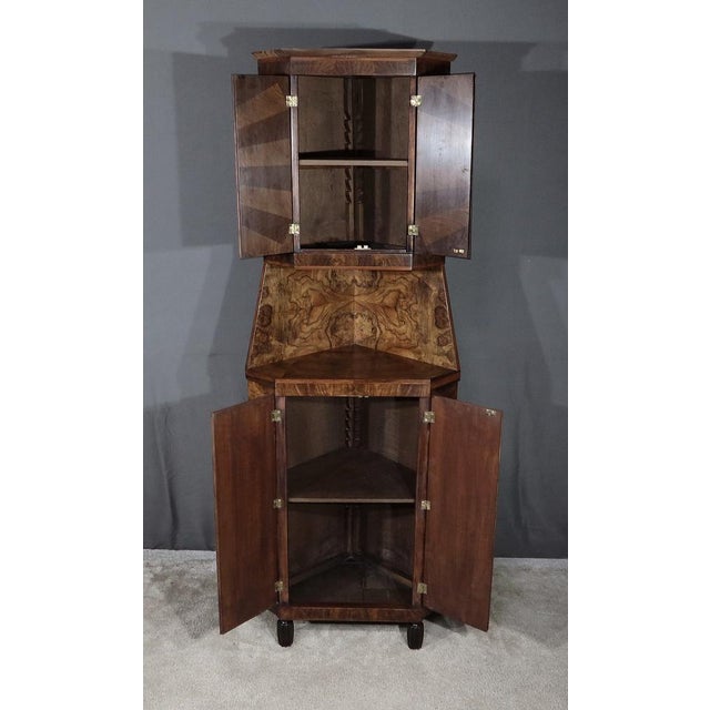 Art Deco Walnut Corner, 1930s For Sale - Image 12 of 18