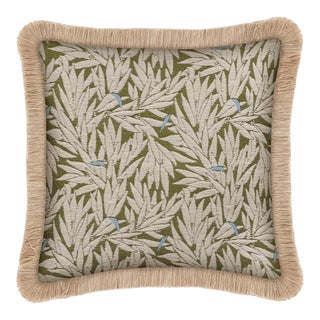 Palais Outdoor Cushion Yoko Olive, 18x18 Inch For Sale