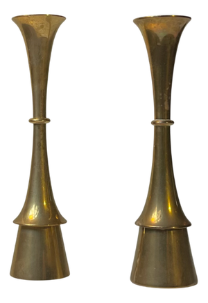 Vintage Candleholders in Brass by Jens Harald Quistgaard, 1960s, Set of 2