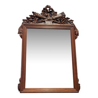 Hand Carved Wooden French Mirror For Sale