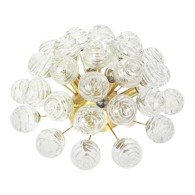 Flush Mount with Glass Snowballs from Doria, Germany, 1970s For Sale