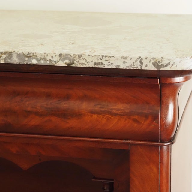 Mahogany Secretaire Desk with Marble Top and Upper Section, 1830 For Sale - Image 11 of 18