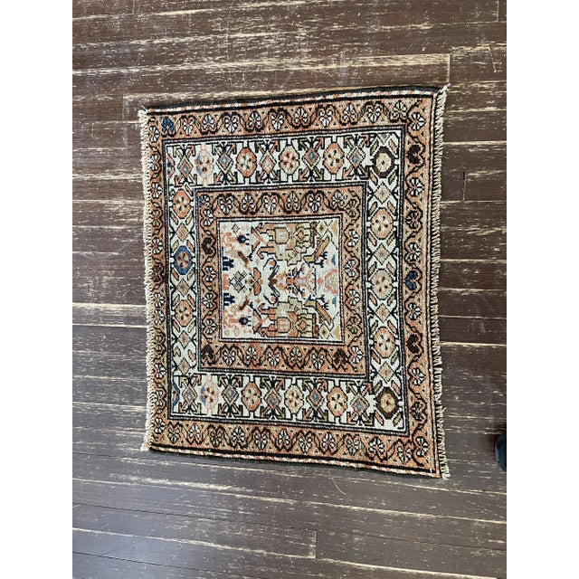 Textile Antique Bakhtiari Rare Rug, the Prince and His Bird Guards, 2' X 2;7" For Sale - Image 7 of 7