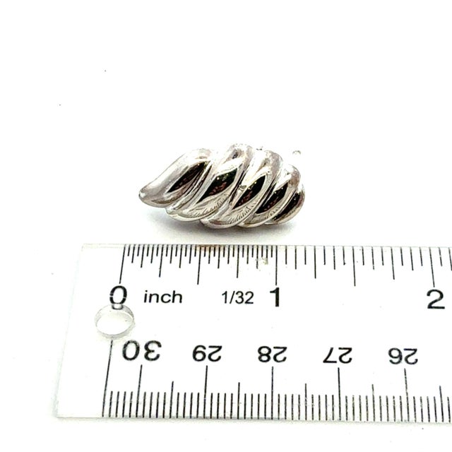 1990s 1990s Pair of Tiffany & Co Omega Back Earrings Sterling Silver Estate For Sale - Image 5 of 8