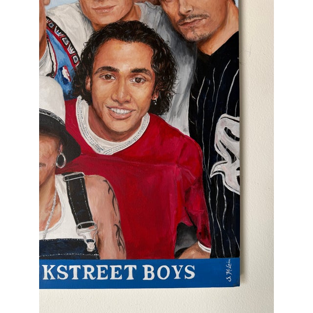 Blue S. McLain Backstreet Boys Pop Culture Acrylic on Canvas Painting For Sale - Image 8 of 11