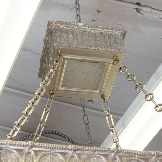 Modern Giltwood Two-Tier Pendant by Carlos Villegas For Sale - Image 3 of 9