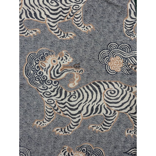 Early 21st Century Designer Tibetan Tiger Pillow Covers Attributed to Clarence House- A Pair For Sale - Image 5 of 12