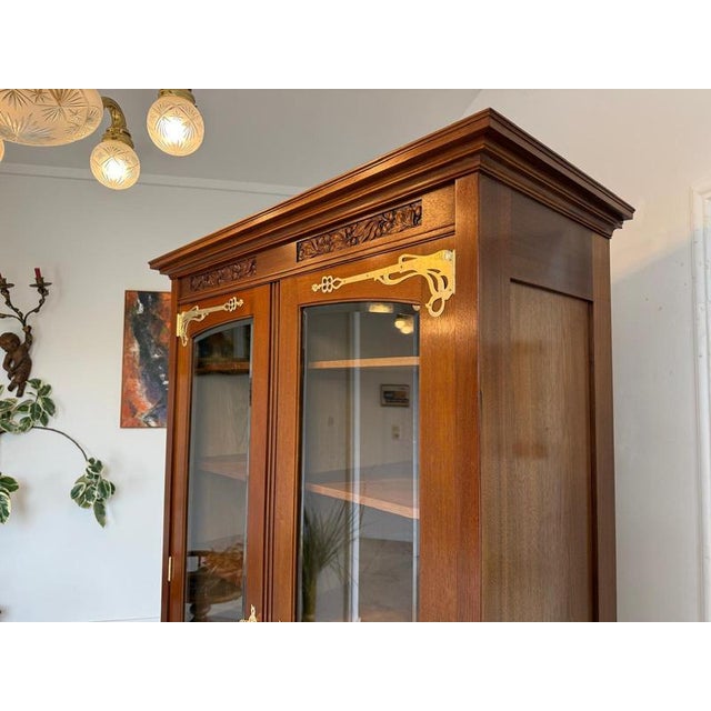 Antique Art Nouveau Glass Display Cabinet, 1920s For Sale - Image 11 of 18